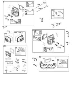 Cylinder Head Group Diagram and Parts List for 44S977-0050-G1 400000 - 699999 Briggs and Stratton Engine